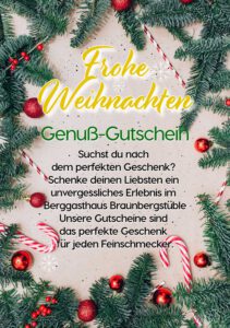 Genuß-Gutschein Weihnachts-Geschenk 2024